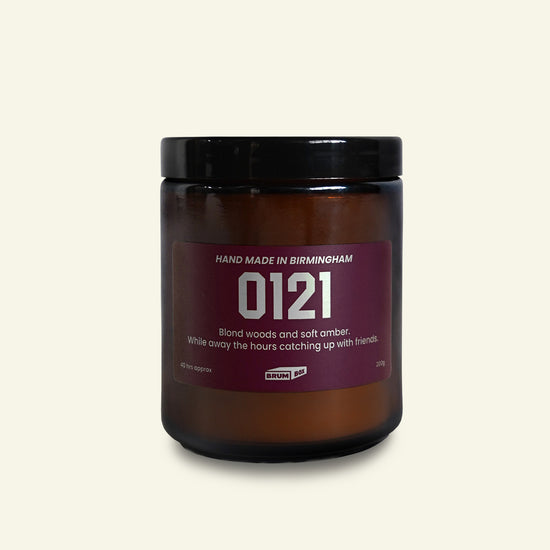 Brumbox soy wax 0121 candle, hand made in Birmingham