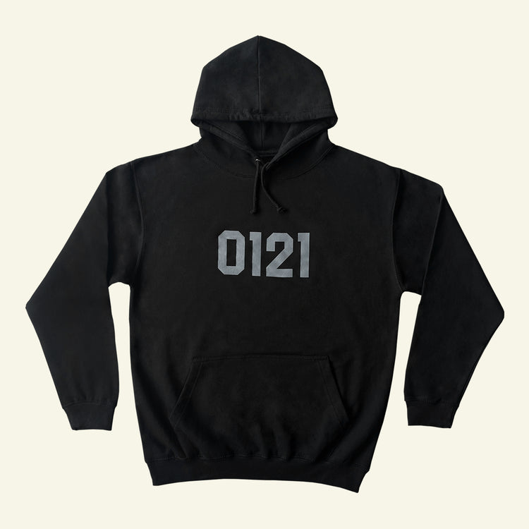 Brumbox Brutalist 0121 printed black hoody (front)