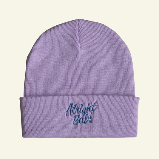 Brumbox Alright Bab lavender coloured beanie