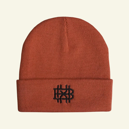 Brumbox BHX Monogram rust coloured beanie