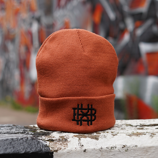 Brumbox BHX Monogram rust coloured beanie