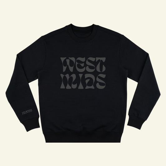 Brumbox West Mids black organic crewneck jumper