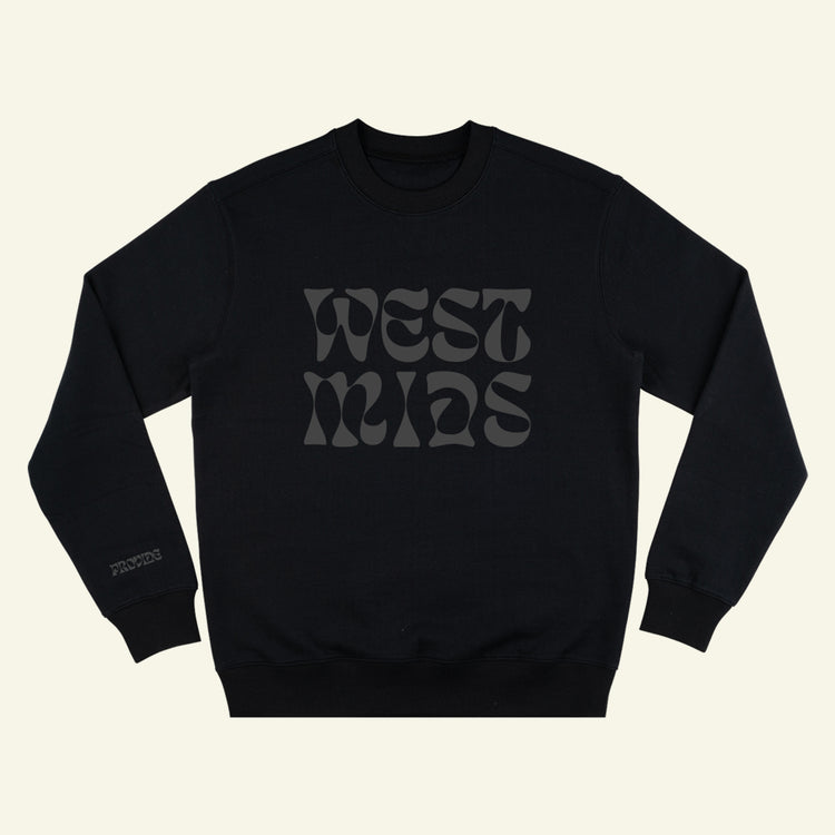 Brumbox West Mids black organic crewneck jumper