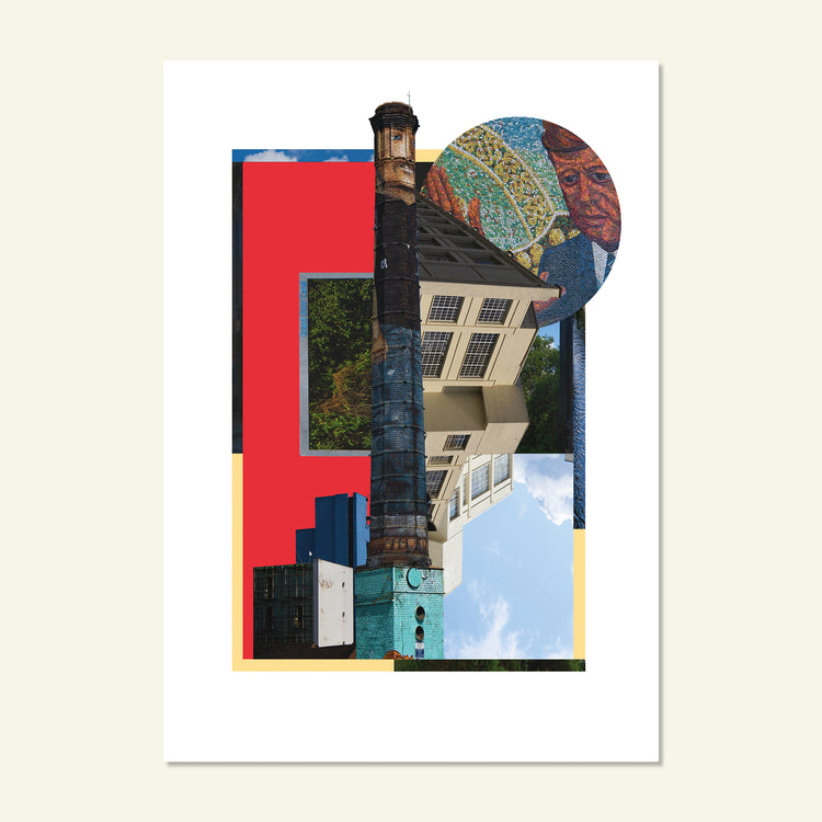 Brumbox Digbeth Birmingham collage poster print