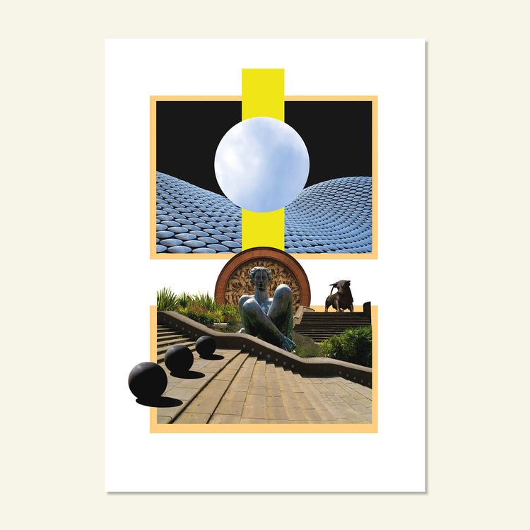 Brumbox Birmingham city centre collage poster print