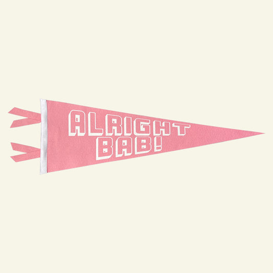 Brumbox alright bab pink vintage sports pennant