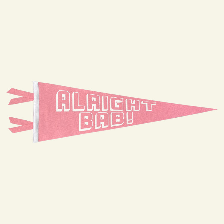 Brumbox alright bab pink vintage sports pennant