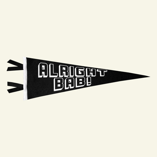 Brumbox alright bab black vintage sports pennant