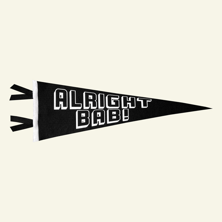 Brumbox alright bab black vintage sports pennant
