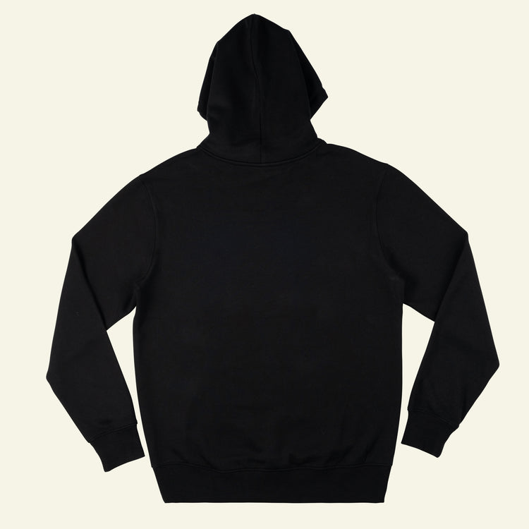Brumbox Birmingham pigeon cotton hoodie in black (back)