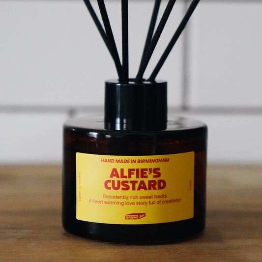 Brumbox Alfie's custard, hand made in Birmingham reed diffuser