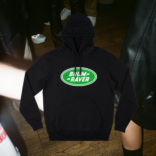 Brumbox Brum Raver black hoodie (front)