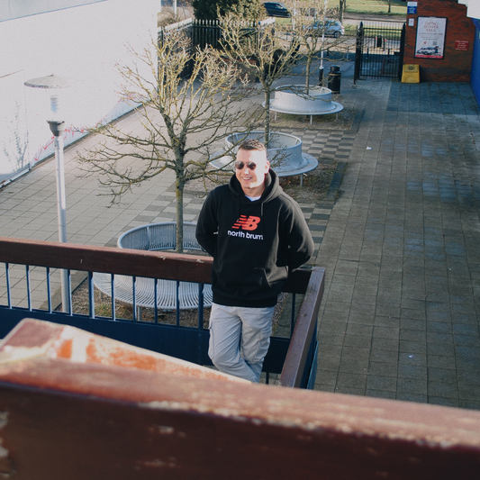 Brumbox North Brum black Hoodie NB logo in red north brum text in white