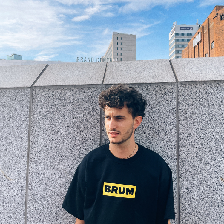 Brumbox black and yellow BRUM logo T-shirt (front)