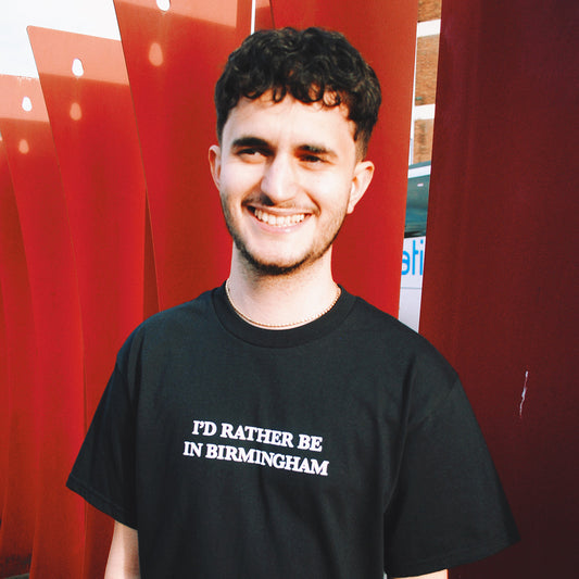 Brumbox I'd Rather Be In Birmingham black T-shirt (front)