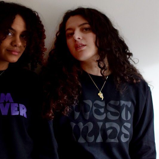 Brumbox West Mids black organic crewneck jumper