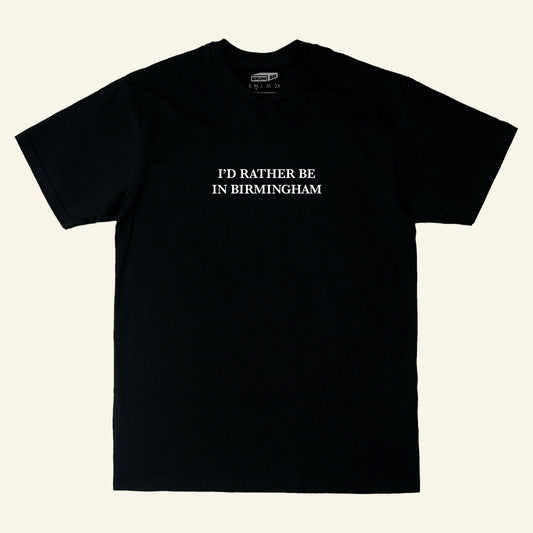 Brumbox I'd Rather Be In Birmingham black T-shirt (front)