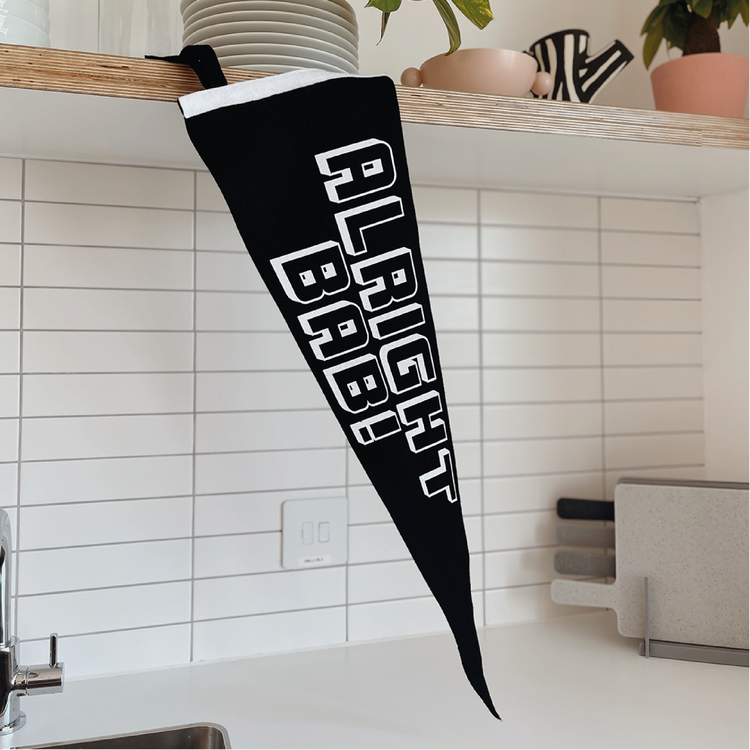 Brumbox alright bab black vintage sports pennant