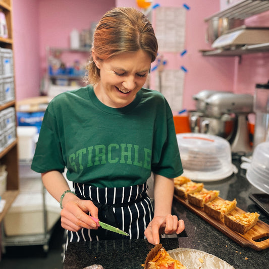 Stirchley athletic varsity style logo tee Caneat Cafe Birmingham Food