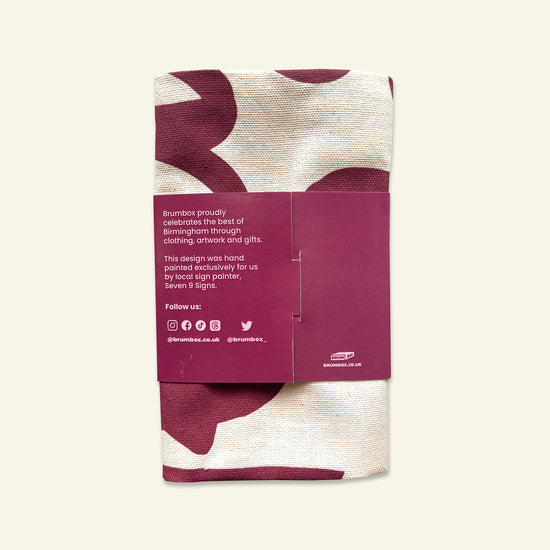 Brumbox Alright Bab cotton kitchen tea towel in packaging (back)