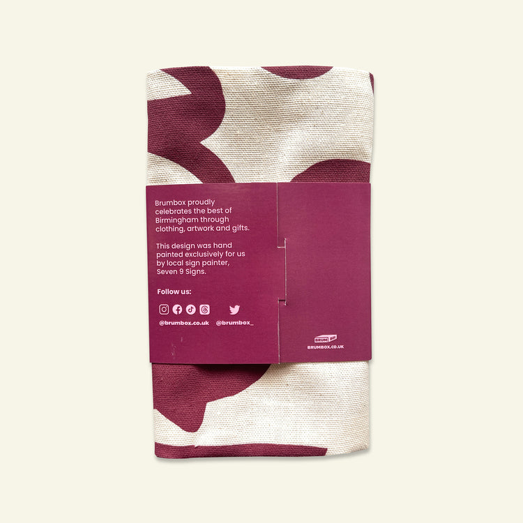 Brumbox Alright Bab cotton kitchen tea towel in packaging (back)