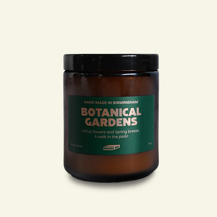Brumbox Botanical Gardens hand made in Birmingham soy wax candle