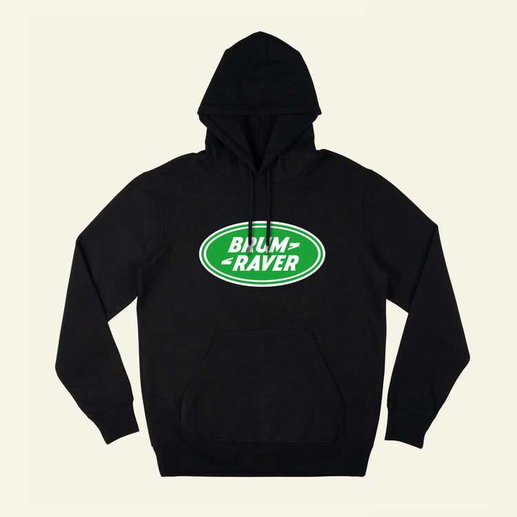 Brumbox Brum Raver black hoodie (front)