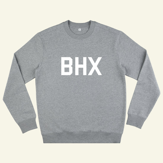 Brumbox BHX Birmingham organic crewneck in grey (front)