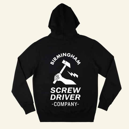 Brumbox Fokawolf Birmingham screwdriver company Hoody in black with small chest print on the front