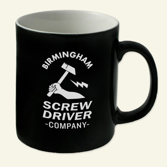 Brumbox Fokawolf Birmingham screwdriver company black ceramic mug