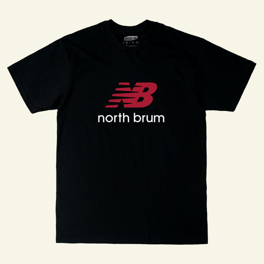Brumbox black North Birmingham tee NB logo in red north brum text in white