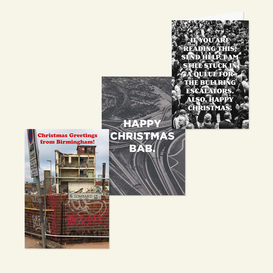 Brumbox set of 3 deadpan Christmas greetings cards