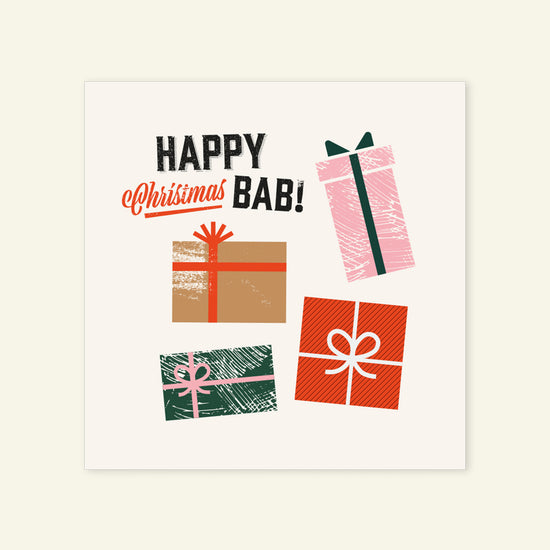 Brumbox illustrated Happy Christmas Bab greetings card