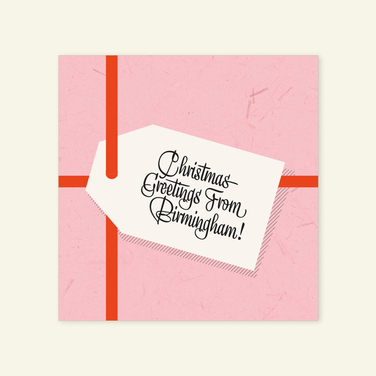 Brumbox Christmas greetings from Birmingham ribbon card