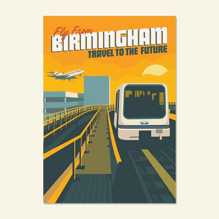 Brumbox fly from Birmingham airport poster print