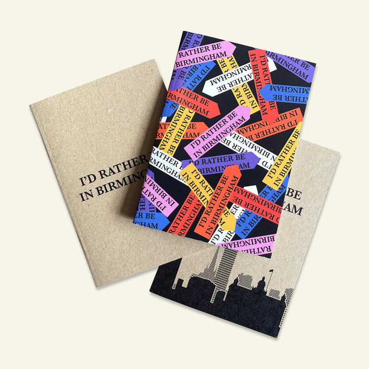 Brumbox pack of three I'd Rather be in Birmingham A6 dot paper notebooks