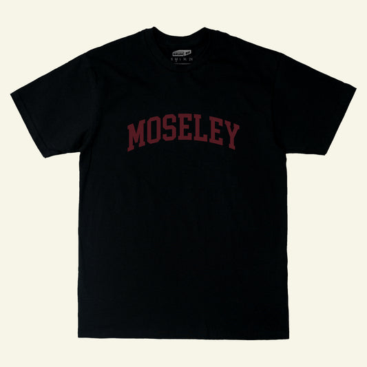 Brumbox vintage athletic style Moseley black T-shirt (front)