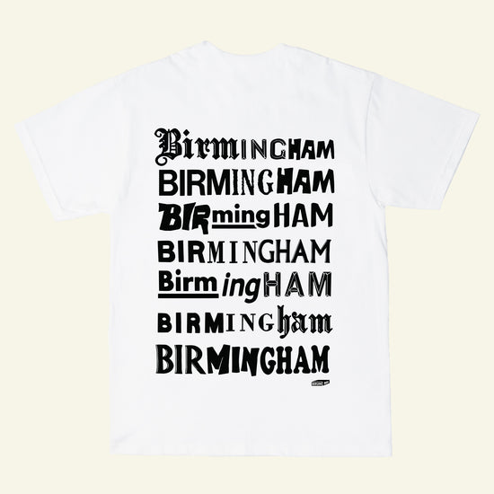 Brumbox Multi Type Birmingham white cotton T-shirt (back)