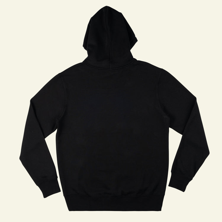 Brumbox Birmingham pigeon cotton hoodie in black (back)