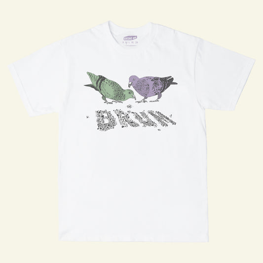 Brumbox Birmingham pigeon cotton T-shirt in white (front)