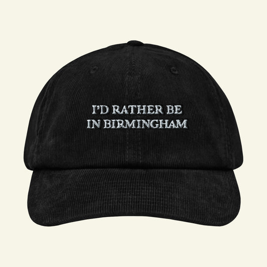 Brumbox I'd rather be in Birmingham cord black cap