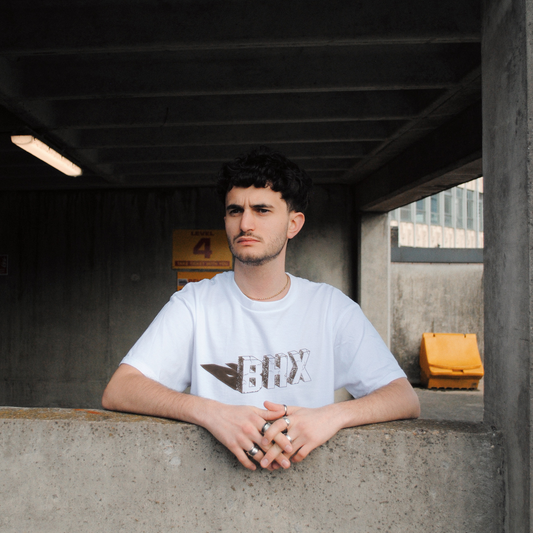 Brumbox Concrete BHX Tee in white (front)
