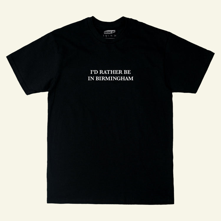 Brumbox I'd Rather Be In Birmingham black T-shirt (front)
